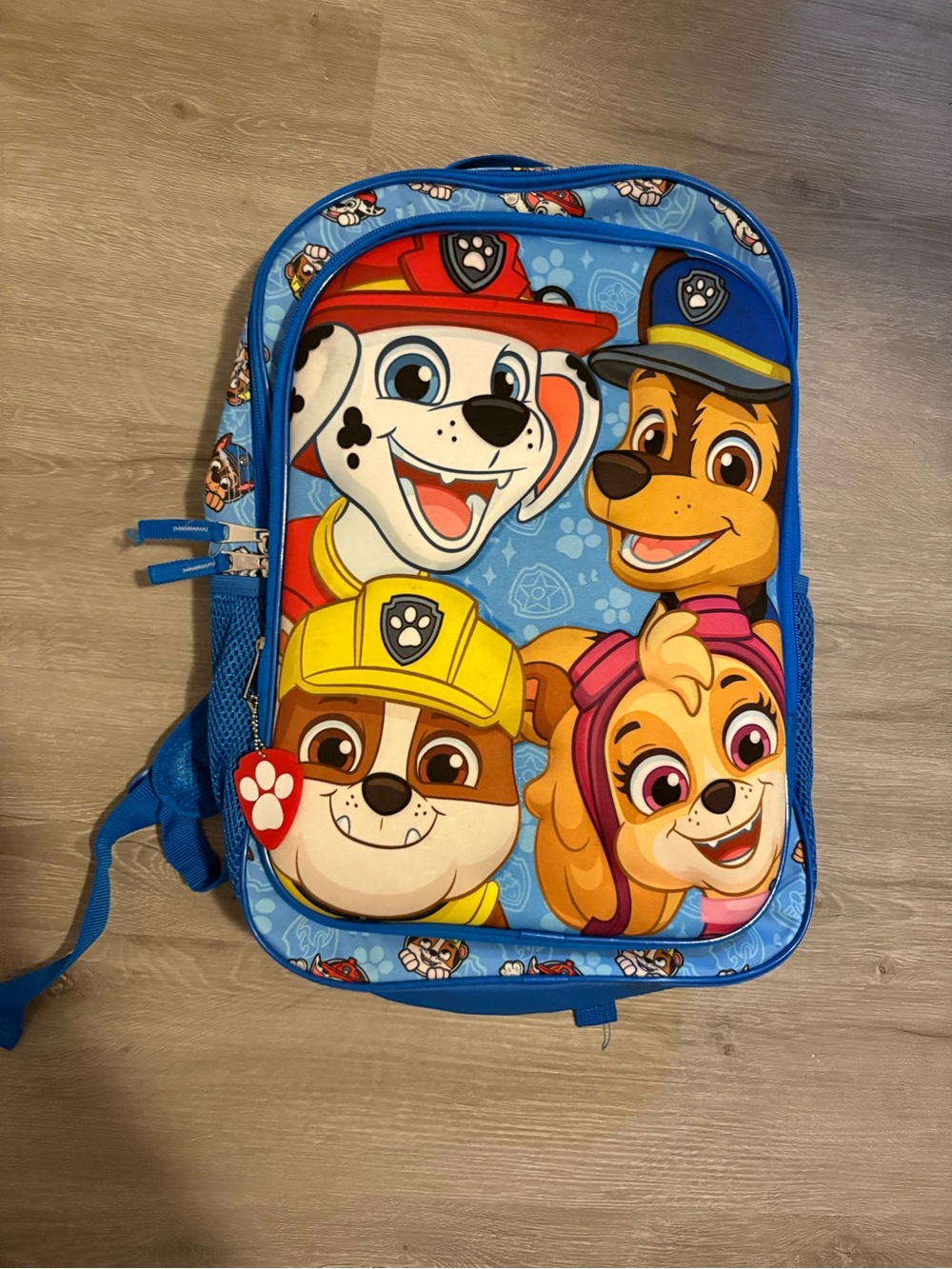 Paw Patrol Kids Backpack - Blue with Red, Yellow, Pink Accents